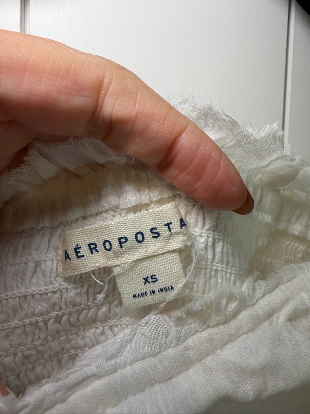 Aeropostale White Strapless Eyelet Tiered Mini Dress - Picture 7 of 8